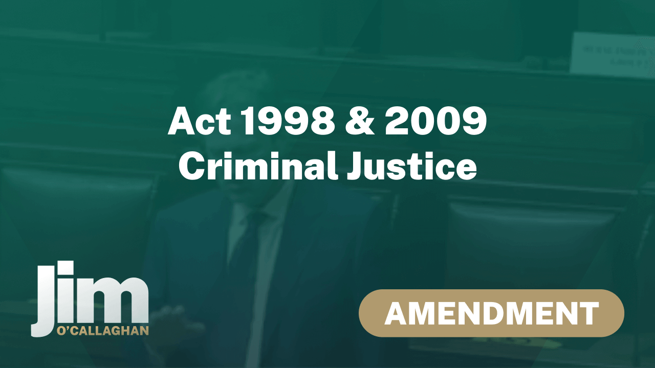 Amendment Act 1998 2009 Criminal Justice Jim O'Callaghan