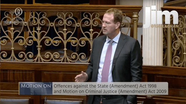 Extract from my speech on Offences against the State (Amendment) Act 1998: Motion Image